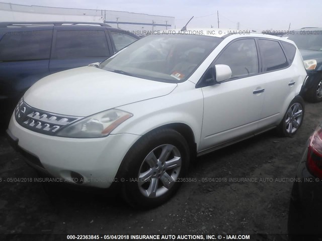 JN8AZ08W56W526461 - 2006 NISSAN MURANO SL/SE/S WHITE photo 2