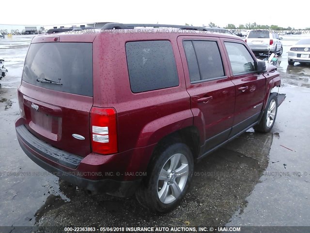 1C4NJRFB2ED810648 - 2014 JEEP PATRIOT LATITUDE MAROON photo 4