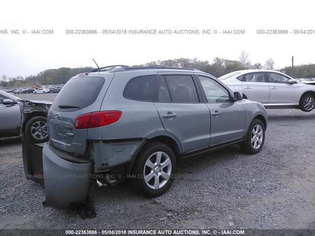 5NMSH13E27H074562 - 2007 HYUNDAI SANTA FE SE/LIMITED Light Blue photo 4