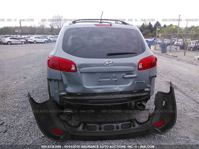 5NMSH13E27H074562 - 2007 HYUNDAI SANTA FE SE/LIMITED Light Blue photo 6