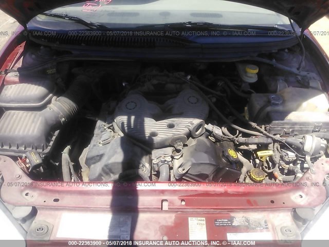 2B3HD46R91H612815 - 2001 DODGE INTREPID SE RED photo 10