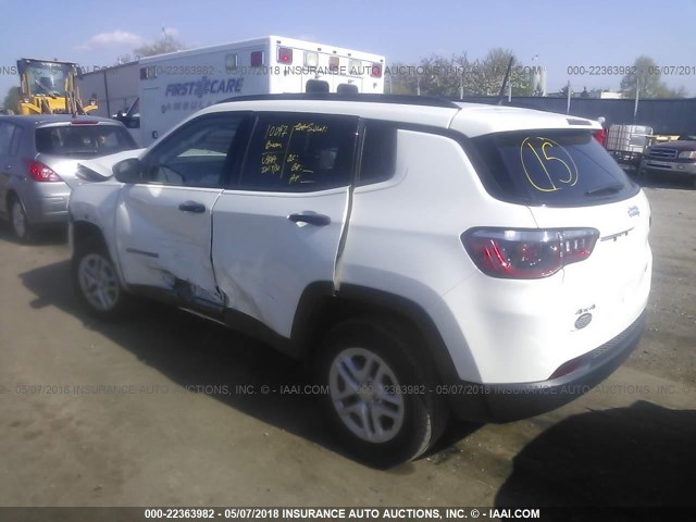 3C4NJDAB0HT642730 - 2017 JEEP COMPASS SPORT WHITE photo 3