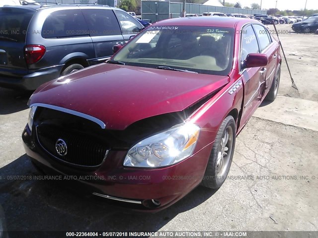 1G4HE57Y26U137435 - 2006 BUICK LUCERNE CXS RED photo 2