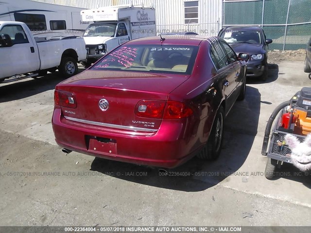 1G4HE57Y26U137435 - 2006 BUICK LUCERNE CXS RED photo 4