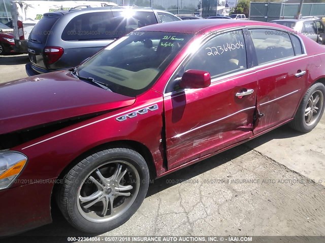 1G4HE57Y26U137435 - 2006 BUICK LUCERNE CXS RED photo 6