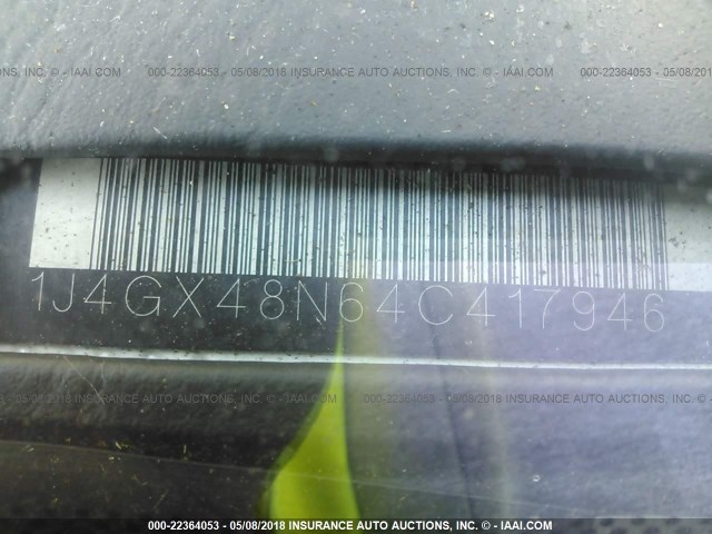 1J4GX48N64C417946 - 2004 JEEP GRAND CHEROKEE LAREDO/COLUMBIA/FREEDOM 白色 照片 9