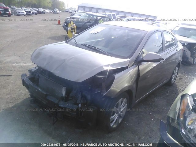 KMHCU4AE0CU100255 - 2012 HYUNDAI ACCENT GLS/GS/SE GRAY photo 2