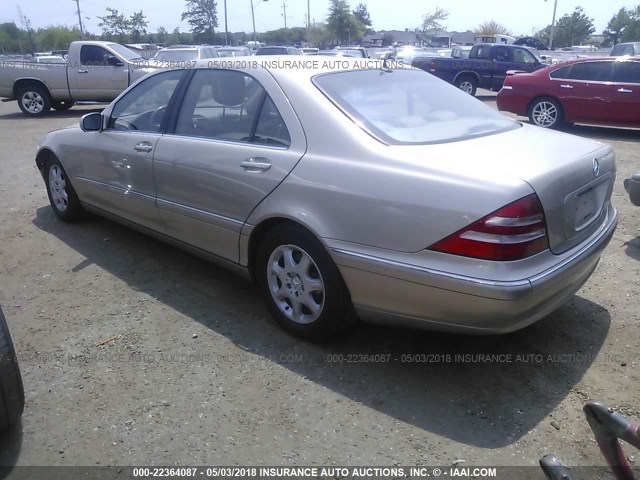 WDBNG75J32A225522 - 2002 MERCEDES-BENZ S 500 GOLD photo 3