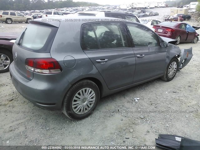 WVWDB7AJXCW114911 - 2012 VOLKSWAGEN GOLF GRAY photo 4