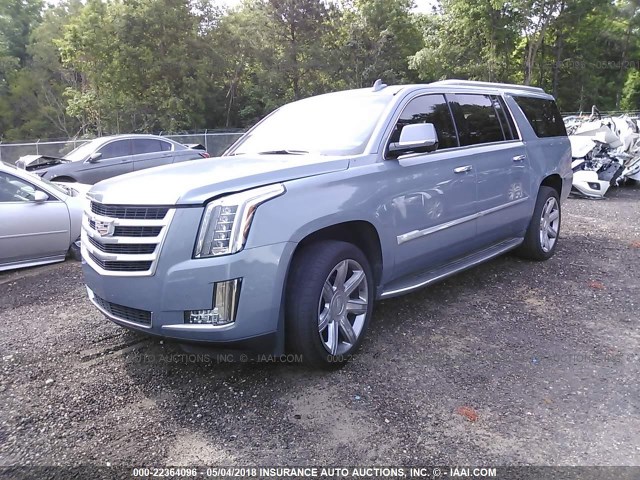 1GYS3HKJ1GR128168 - 2016 CADILLAC ESCALADE ESV LUXURY BLUE photo 2