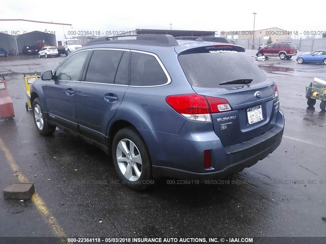 4S4BRBPC5D3232331 - 2013 SUBARU OUTBACK 2.5I LIMITED BLUE photo 3