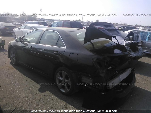 4T1BK1FK2CU521909 - 2012 TOYOTA CAMRY SE/XLE BLACK photo 3