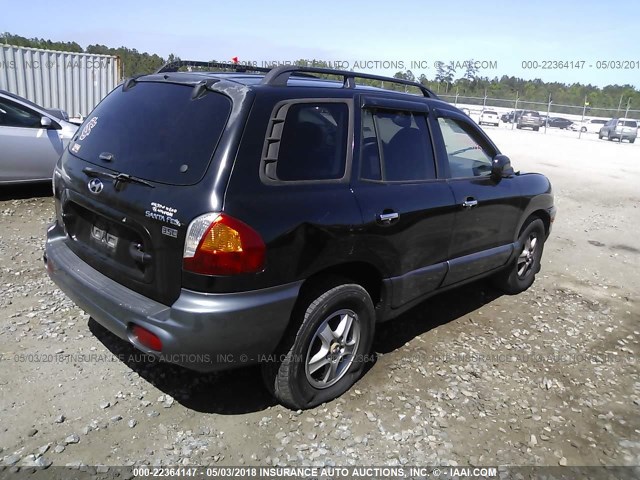 KM8SC13E83U568602 - 2003 HYUNDAI SANTA FE GLS/LX BLACK photo 4