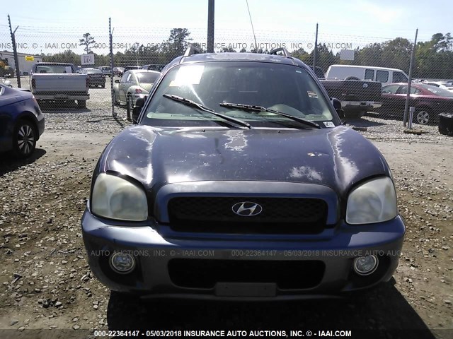 KM8SC13E83U568602 - 2003 HYUNDAI SANTA FE GLS/LX BLACK photo 6