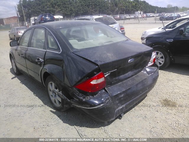 1FAFP23115G147566 - 2005 FORD FIVE HUNDRED SE BLACK photo 3