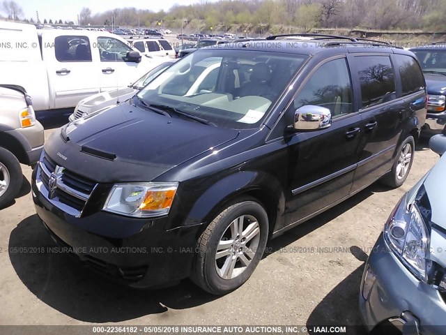 2D8HN54X48R634729 - 2008 DODGE GRAND CARAVAN SXT BLACK photo 2