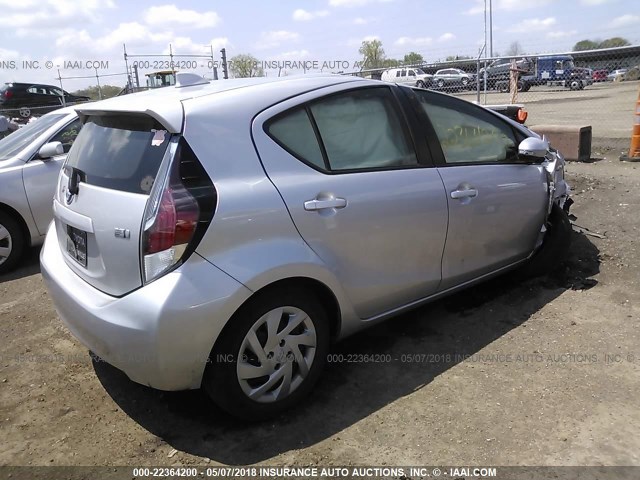 JTDKDTB37F1100525 - 2015 TOYOTA PRIUS C SILVER photo 4