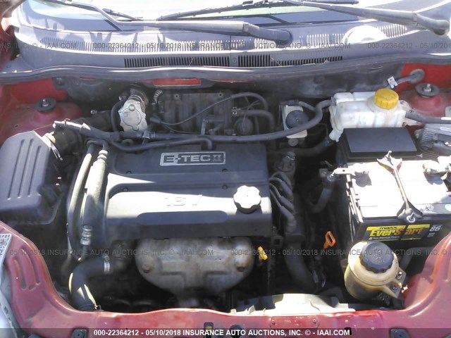 KL1TD56698B279045 - 2008 CHEVROLET AVEO LS RED photo 10