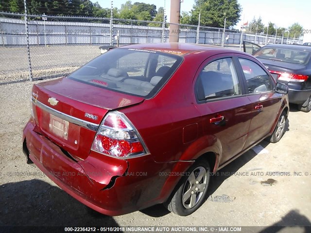 KL1TD56698B279045 - 2008 CHEVROLET AVEO LS RED photo 4