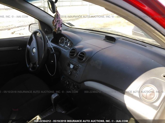 KL1TD56698B279045 - 2008 CHEVROLET AVEO LS RED photo 5