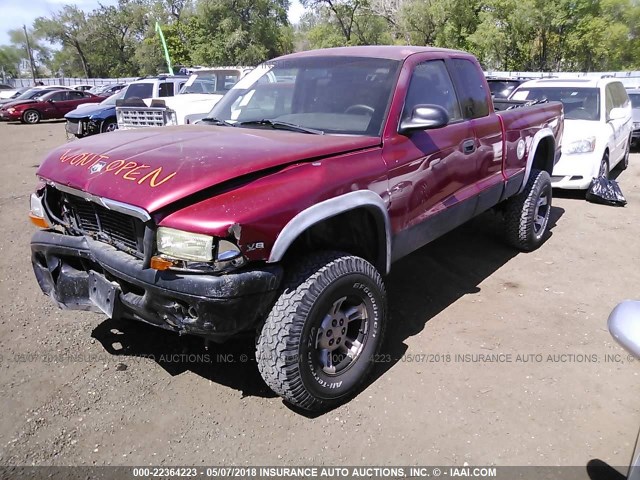 1B7GG22Y5XS161693 - 1999 DODGE DAKOTA RED photo 2