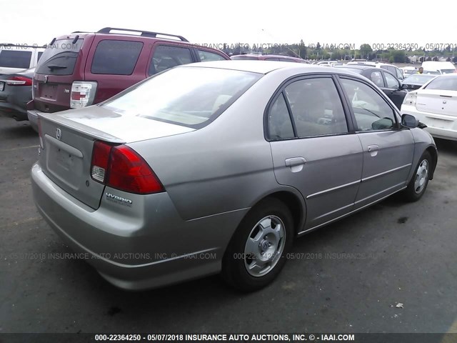 JHMES95694S015316 - 2004 HONDA CIVIC HYBRID SILVER photo 4