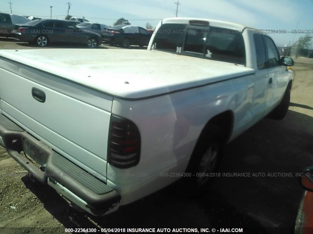 1B7GL22Y5WS541367 - 1998 DODGE DAKOTA WHITE photo 4