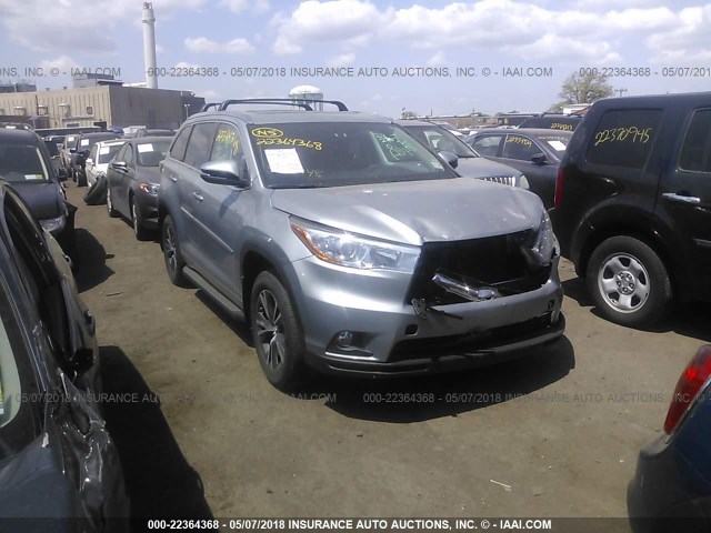 5TDJKRFH7GS292821 - 2016 TOYOTA HIGHLANDER XLE ვერცხლისფერი ფოტო 1