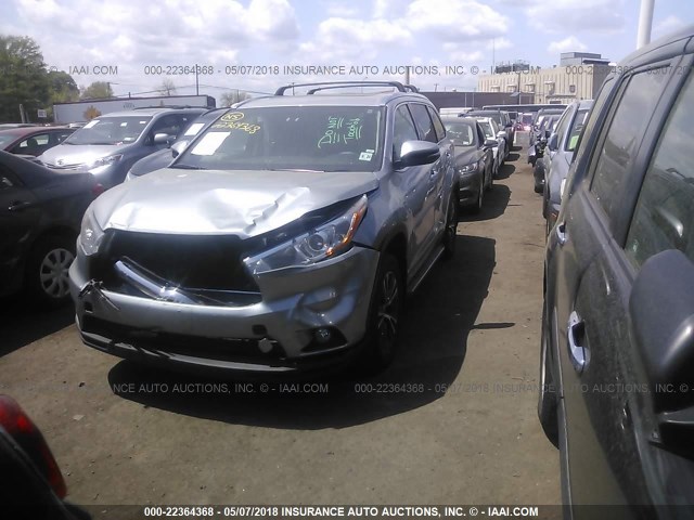 5TDJKRFH7GS292821 - 2016 TOYOTA HIGHLANDER XLE ვერცხლისფერი ფოტო 2
