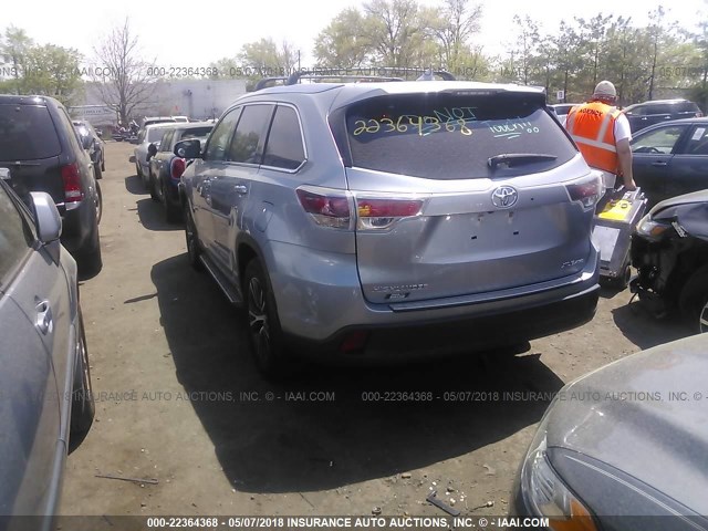 5TDJKRFH7GS292821 - 2016 TOYOTA HIGHLANDER XLE ვერცხლისფერი ფოტო 3