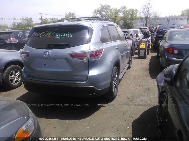 5TDJKRFH7GS292821 - 2016 TOYOTA HIGHLANDER XLE ვერცხლისფერი ფოტო 4