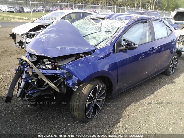 2T1BURHEXJC010902 - 2018 TOYOTA COROLLA L/LE/XLE/SE/XSE BLUE photo 2