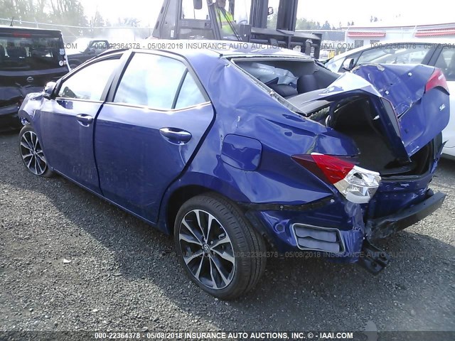 2T1BURHEXJC010902 - 2018 TOYOTA COROLLA L/LE/XLE/SE/XSE BLUE photo 3