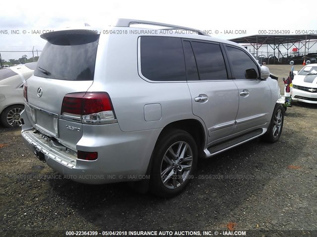 JTJHY7AX7D4096933 - 2013 LEXUS LX 570 SILVER photo 4