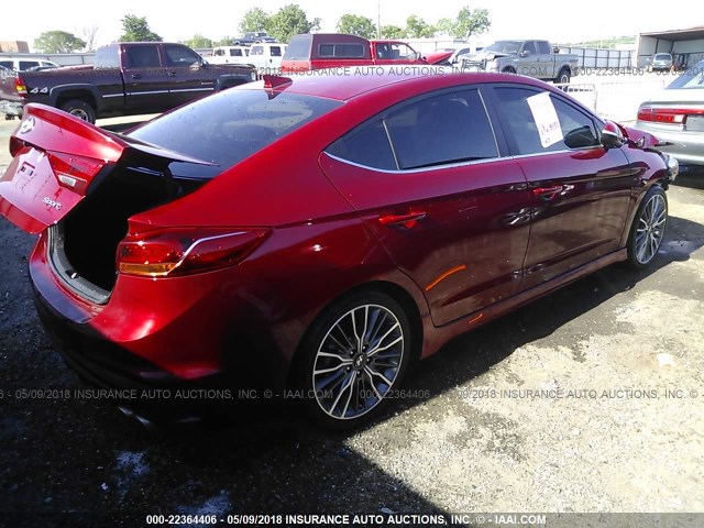 KMHD04LBXJU456390 - 2018 HYUNDAI ELANTRA SPORT BURGUNDY photo 4