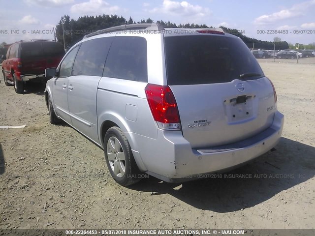 5N1BV28U64N360911 - 2004 NISSAN QUEST S/SE/SL SILVER photo 3