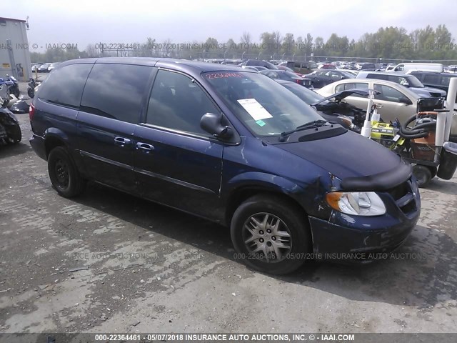 2B4GP44332R571140 - 2002 DODGE GRAND CARAVAN SPORT BLUE photo 1