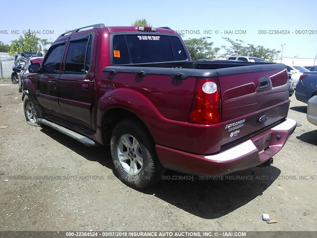 1FMZU67K75UA48323 - 2005 FORD EXPLORER SPORT TR  RED photo 3