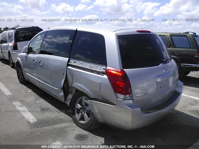 5N1BV28U78N113418 - 2008 NISSAN QUEST S/SE/SL SILVER photo 6