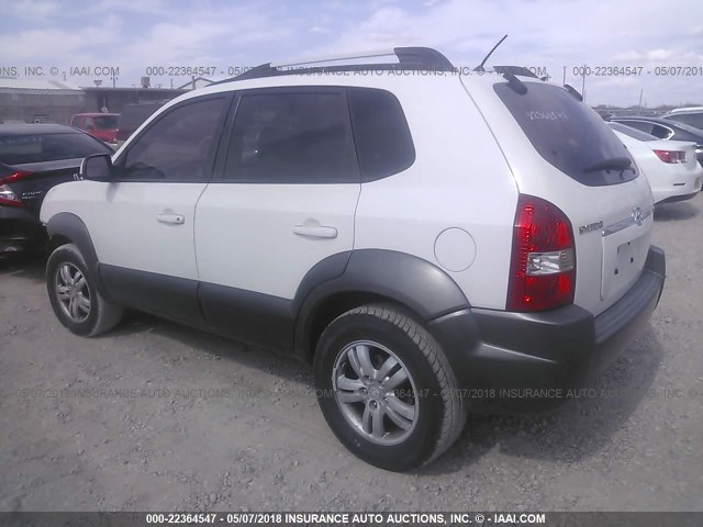 KM8JN12D86U333426 - 2006 HYUNDAI TUCSON GLS/LIMITED WHITE photo 3