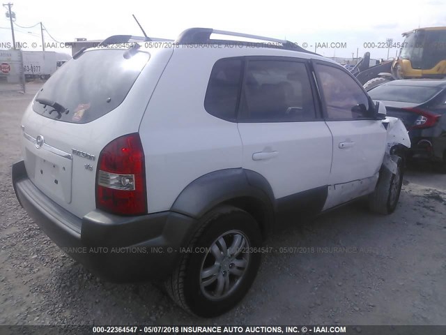 KM8JN12D86U333426 - 2006 HYUNDAI TUCSON GLS/LIMITED WHITE photo 4