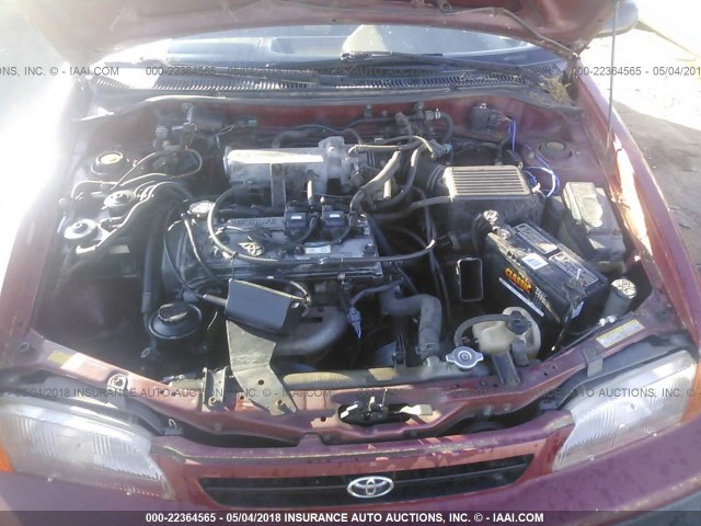 JT2AC52L6V0240282 - 1997 TOYOTA TERCEL CE RED photo 10