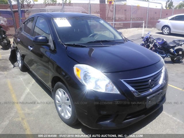 3N1CN7AP1CL920880 - 2012 NISSAN VERSA S/SV/SL BLACK photo 1