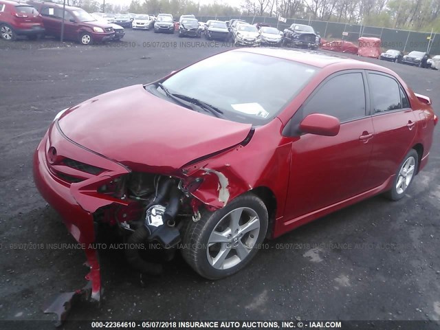 2T1BU4EE2CC912549 - 2012 TOYOTA COROLLA S/LE RED photo 2