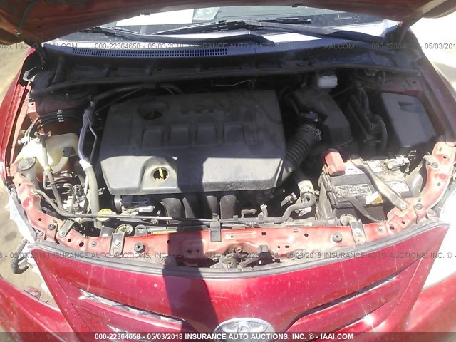 2T1BU4EE3BC554831 - 2011 TOYOTA COROLLA S/LE RED photo 10