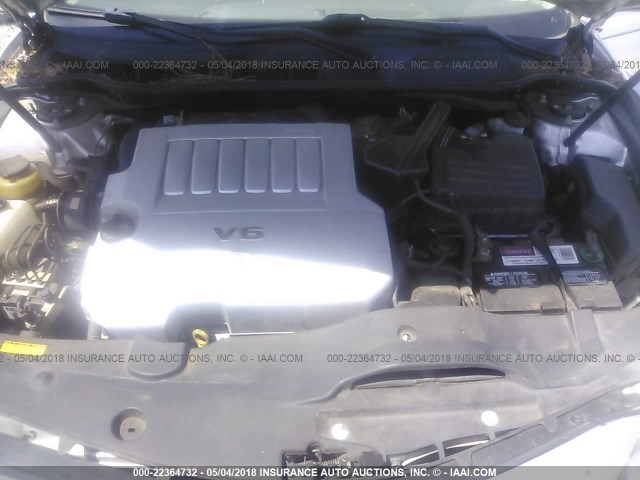 4T1BK46K78U065060 - 2008 TOYOTA CAMRY LE/XLE/SE ვერცხლისფერი ფოტო 10