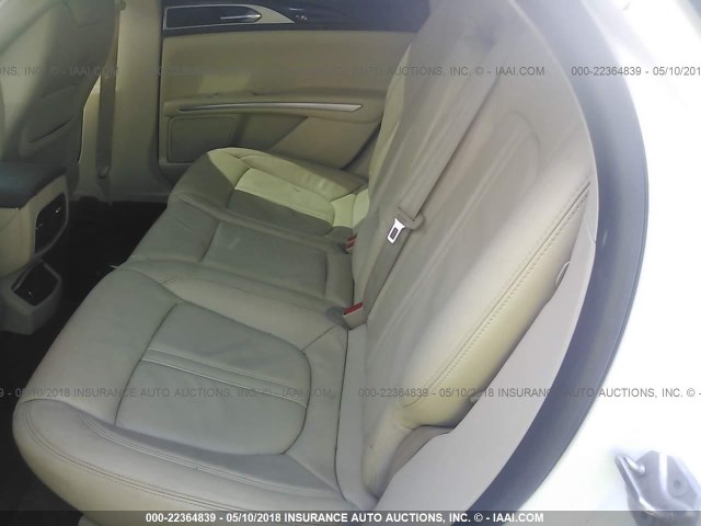 3LN6L2LU7DR804342 - 2013 LINCOLN MKZ HYBRID WHITE photo 8