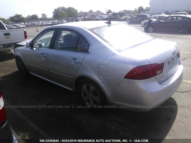 KNAGE228895311929 - 2009 KIA OPTIMA LX/EX SILVER photo 3