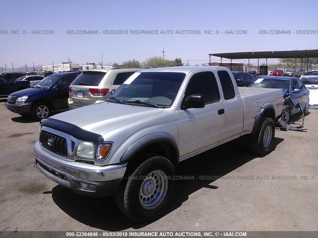 5TESN92N02Z141953 - 2002 TOYOTA TACOMA XTRACAB PRERUNNER SILVER photo 2