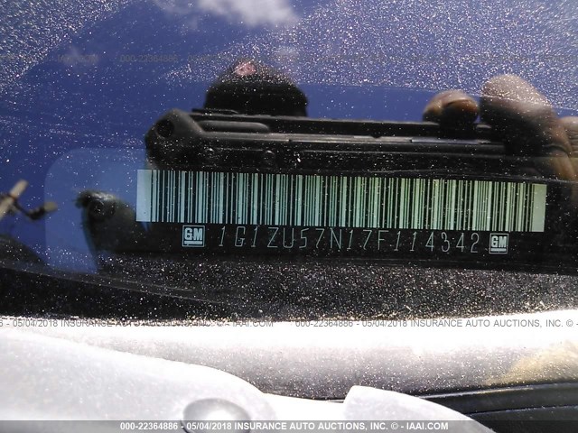 1G1ZU57N17F114342 - 2007 CHEVROLET MALIBU LTZ ბურგუნდია ფოტო 9